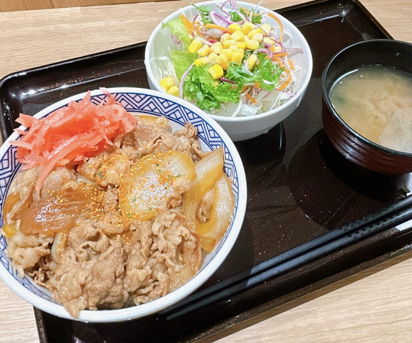 ランニング後の牛丼