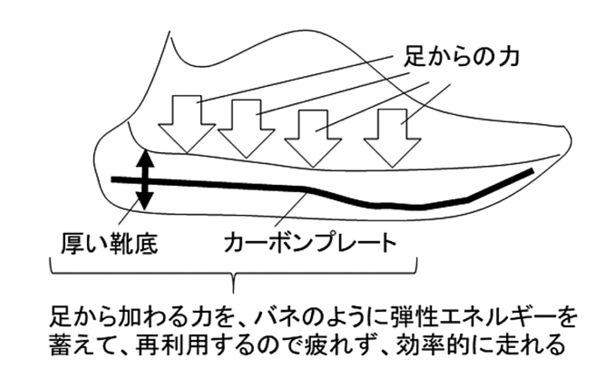 ランニングシューズのカーボンプレートの仕組み